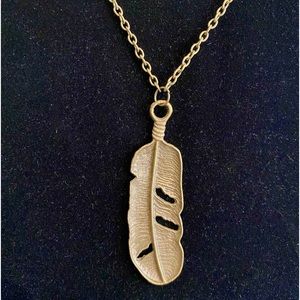 Gold Feather Necklace